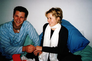 Caroline and Rick Stace become engaged, February 2003.